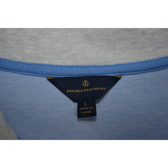 Brooks Brothers Sweater 1/4 Zip Men's Large Navy Blue Birdseye Cotton Sweatshirt - Picture 7 of 16